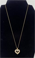 14k Gold Necklace 18" l w/14k Gold Pendent Heart