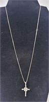 Sterling Silver 925 Necklace 20" l& Cross Pendant