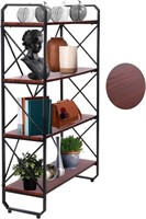 M9176  Iron Frame Bookshelf Storage Rack, 4 Tier S