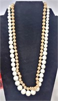 2 Necklace Faux Pearls & White Beads