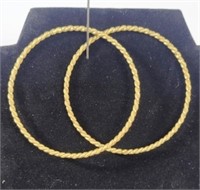 2 Gold Tone Bangle Bracelets 2.25" dia