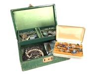 Green Jewelry Box + Contents