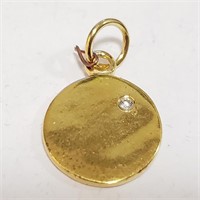 Gold Toned Sterling CZ Necklace Pendant/Charm SJC