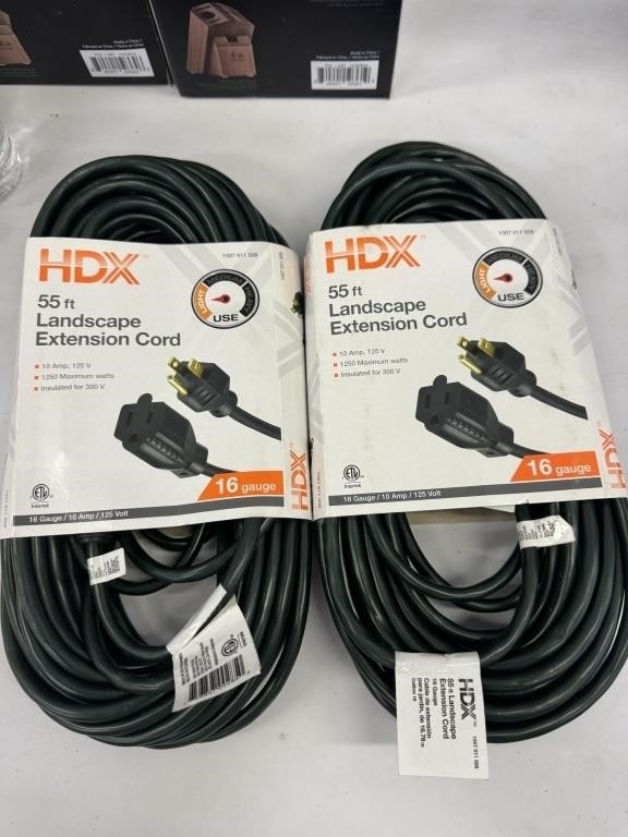 Lot of 2 HDX 55ft Landscape Extension cord - 16