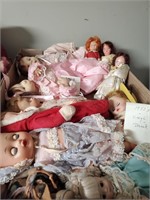 Box of dolls 1950s some