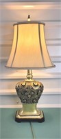 Table Lamp  Gold Tone Oval Shade