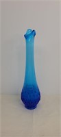 Blue Blown Glass Bud Vase