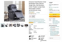 M9227  Dreamsir Small Recliner Chair, 34x34x38 inc
