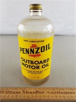 Pennzoil Outboard Motor Oil Glass Bottle