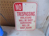 No Tresspassing Sign, Plastic