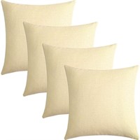 R7234  PiccoCasa Faux Linen Pillow Covers, 18"x18