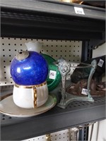 2xColored Glass Balls, Lion Theme Basec, Cup &