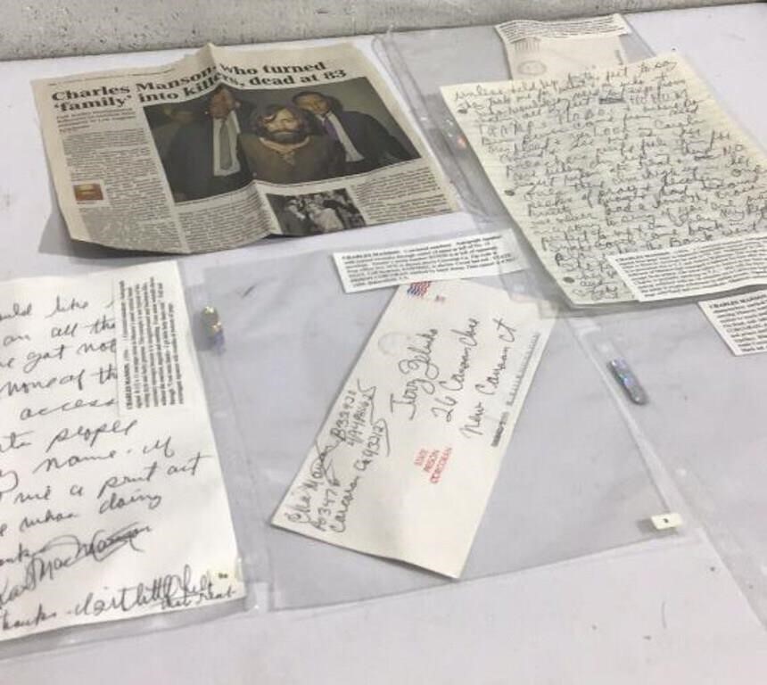 Charles Manson Letters and Autographs KJC