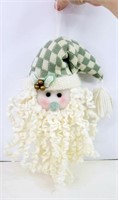 Plush Santa Head Ornament 11" l