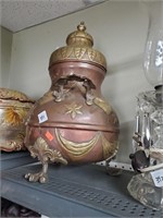 Large copper and brass urn