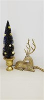 Table Top Christmas Tree & Deer