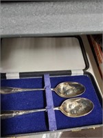 Hallmarked Serving Spoon Set w/Case
