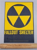 Vintage Fallout Shelter Metal Sign 10 x 14"