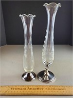 Vases w/ Weighted Sterling Silver Bases