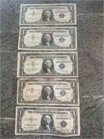 $1 Silver Certificates Lot of 5 #2