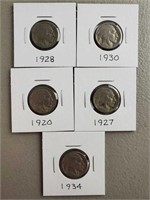 5ct Buffalo Nickels 1920-1934