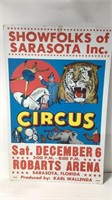 Wallenda Showfolks Circus Poster Sarasota FL U15C
