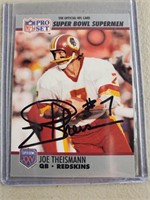 1990 Pro Set Joe Theismann Signed Football Card