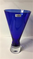 Handblown Ambiente Zwiesel Cobalt Blue Vase U16A