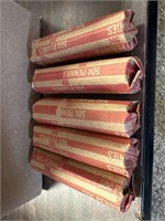 5 ROLLS OF VINTAGE WHEAT PENNIES