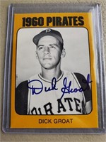 1980 TCMA Dick Groat Signed Baseball Card