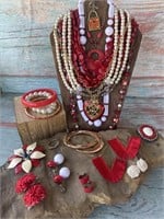 Poodle Rose Costume Jewelry Set