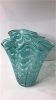 Vintage Murano Handblown Ruffled Glass Vase U16A