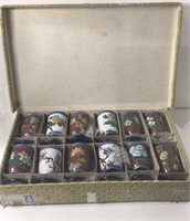 12 Vintage Cloisonné Ware Cups W/Orig. Box U13B