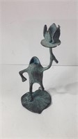 Vintage Bronze Frog Candleholder. U15A