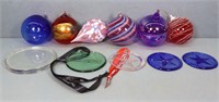 (11) Corning Glass Christmas Ornaments & Plaques