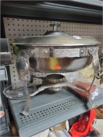 Stainless large chaffening  warmer w/lid