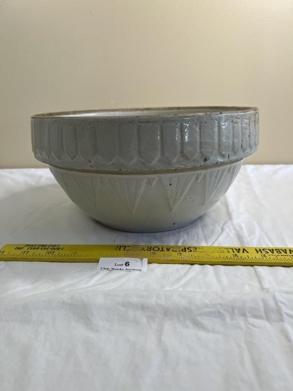 Antique Crock Bowl with Hairline Crack See Pics