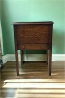 Small Antique Oak Sewing Cabinet