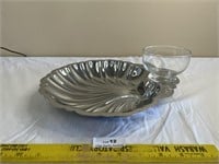 Vintage Silverplate Shrimp Cocktail Clam Shell