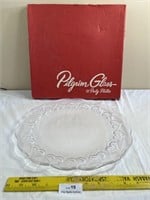 13" Pilgrim Glass Heart Party Platter