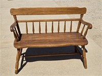 Vintage Wooden Settee / Bench
