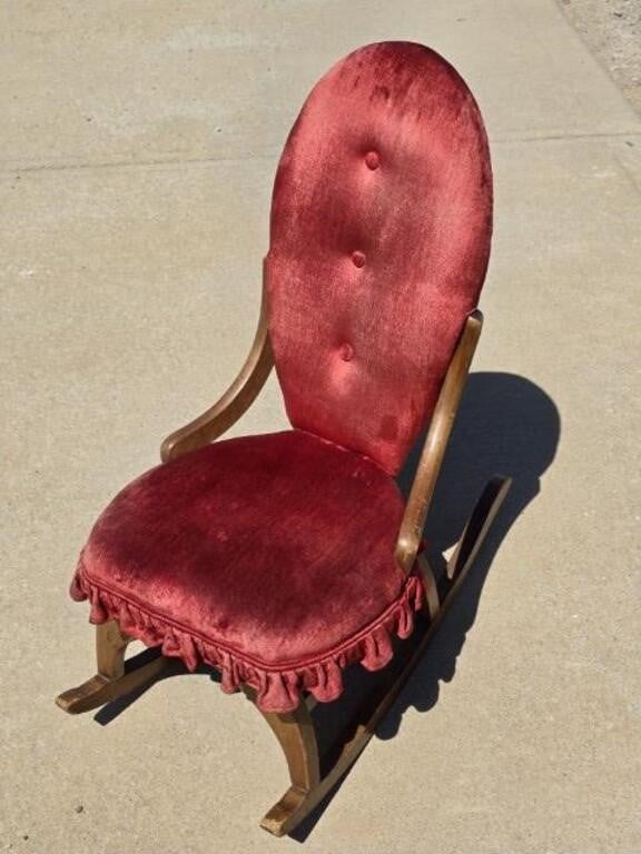 Low Antique Sewing Rocker / Rocking Chair