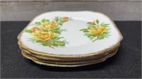 4 Royal Albert Tea Rose Bread & Butter Plates 6.25