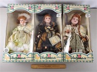 3ct Vanessa Porcelain Dolls w/ Boxes