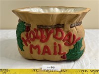 Vintage Ceramic Holiday Mail Christmas Card