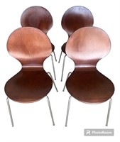 Lot of 4 Mod Bentwood Midcentury Style Chairs U12A