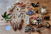 Costume Jewelry, Novelty Pins, Clips