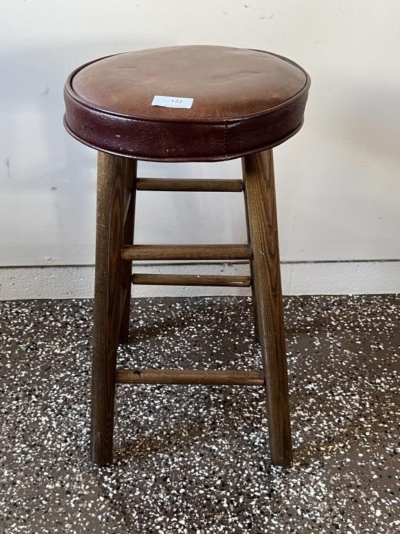 Padded Wooden Stool