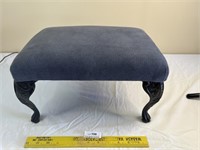 Antique Upholstered Stool with Cast Iron Legs