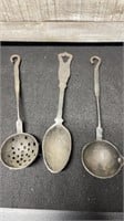 3 Vintage Cast Iron Kitchen Tools 11" Long